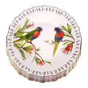 Rainbow Lorikeets Desert Plate Set of 6 - 20cm - Fine Bone China