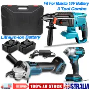 Cordless Brushless 7Pcs Combo Kit Angle Grinder Impact Wrench Hammer Drill 18V