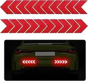 Sylvil 20 PCS Car Arrow Reflective Stickers, Waterproof Safety Warning Sign Reflective Decal, High Night Visibility Reflector Tape for Auto Trunk Rear Bumper Body, Car Accessories (Red)
