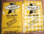 2 VTG PACKS MEADOWBROOK YELLOW CHECK MUSTARD Muslin PILLOWCASES 2 PR 4 CASES NIP