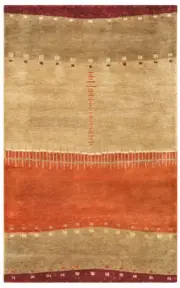 3x5 Rizzy Rugs Red Abstract Patchwork Lines Door Mat MV3159 - Aprx 3' 6" x 5' 6"