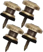 Yardwe 4pcs Metal Guitar Strap Locks with Strap Buttons and Blocks Slip Secure Fasteners for Electric Guitar Bass Ukulele Easy Installation Durable Design Convenient Accessory