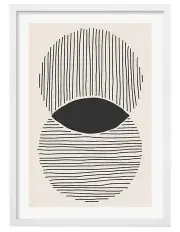 [Profile Australia] Australian Made Intersecting Circles Lines Art Print A1 in White Frame