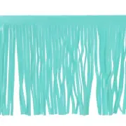2 Yards 6 Inch PU Leather Fringe Trim DIY Tassel Fringe for Sewing, Lake Blue