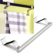 Bathroom Rail Cupboard Hanger Bar Kitchen Hook Rack Tea Towel Holder Over Door