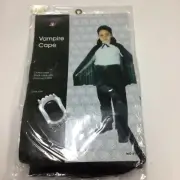 Vampire Black Cape Boys Girls Halloween Costume Teeth Child One Size DIY