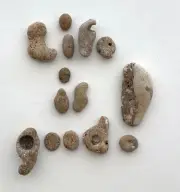 Natural Letter Shaped LIFE IS GOOD! Rocks Beach Stone pebble word art craft hag