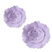 3 Pcs DIY Decor Paper Flower Light Purple (8"&12", Round Leaf Style)