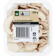 Woolworths White Cup Sliced Mushroom Punnet 200g