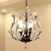 Ganeed K9 Clear Crystal Chandeliers,Vintage Ceiling Light, Modern Pendant Lighting Fixture for Living Room Dinning Room Restaurant Porch Hallway