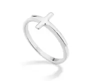 Miabella 925 Sterling Silver or 18K Gold Plated Sideways Cross Ring for Women...