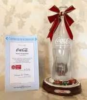 COCA COLA WINTER WONDERLAND CRYSTAL BOTTLE NIB