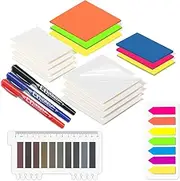 1040 Sheet Transparent Sticky Notes Pads Set with 3 Marker Pens & Sticky Index Tabs, Self-Stick Clear Notes for Drawing,Schools,and Offices(19 Packs)