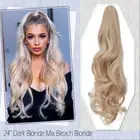 Real Natural Thick As Human Claw Clip In Ponytail Hair Extensions Long Curly AU