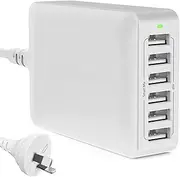 Multi USB Charger Hub - 60W Fast USB Charging Station, 6-Port USB Wall Charger, Mobile Phone Chargers Plug, MultiPort Quick Charger USB Charger Cube Compatible with iPhone,iPad Pro/Air/Mini,Galaxy