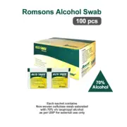 100pcs 70% Isopropyl Alcohol Romsons Skin Swab Medi Wipes Swab Prep Pads