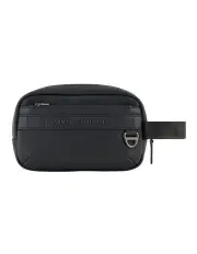 [Armani Exchange] Tulum Faux Leather Washbag in Black