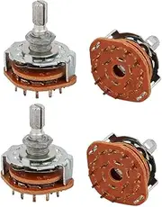 XYWHPGV 4 Pcs 14 Terminal Split Shaft Rotary Linear Dual Taper Potentiometer(76751 88dbf 26240 c7de3 a550f 6263b