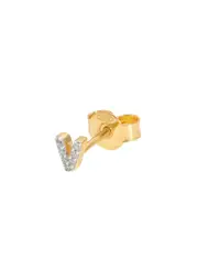 Missoma V Initial 18kt Gold-plated Single Stud Earring - One Size One Size