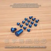Benchmade 945 945BK-1 Mini Osborne 16 PC BLUE Titanium Screw Set + Pivot Set