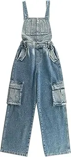 [Generic] Baby Girl Pants 12-18 Months Overalls for Spring Summer and Autumn Medium and Large Children's Retro Overalls Two Wear Wide Leg Straight Pants Loose Casual Trousers Girls Cropped Pants