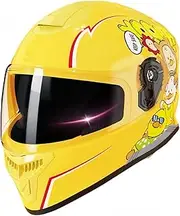 Kids Motorcycle Hel-Mets, Toddler Full Face Bike Half Hel-Mets with Visor, Youth Electric Scooter Bicycle Go-Kart Four Wheeler ATV Moped Motorcycle Cap for Boys Girls