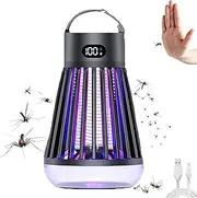 YUKAIONE Rechargeable Portable Mosquito Killer, Cordless Insect Killer with Hook for Catching Mosquitoes, Flies, and Bugs, Indoor and Outdoor Use, Home & Garden(Black)