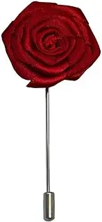 [Generic] Bassin and Brown Mens Rose Jacket Lapel Pin - Wine Red