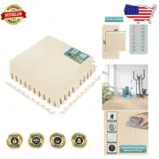 Durable 48 Sq Ft Foam Tile System - Interlocking Wood Grain for Various Spaces