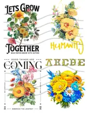 Ornate Flowers Collage Sheet Ephemera Supplies Scrapbooks Junk Journals Cards