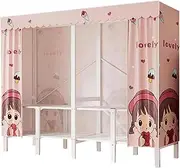 Portable Closet Metal with Cloth Cover Wardrobe Closet 66.1in/ 74.8in /85in Clothes Closet for Hanging Portable Wardrobe