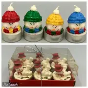 10 Vintage Christmas Tea Light Candles Snowmen Snowman Unused