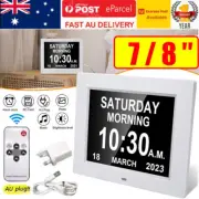 Extra Large Dementia Clock 8" Digital Calendar Day Clocks LED Alarm Clock Wall