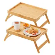 VEVOR Breakfast Laptop Desk Bed Tray Table Bamboo Foldable 15.8" W x 7" H 2-Pack