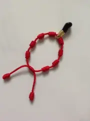 Baby Red Knot Bracelet, good luck charm.Black Hand Azabache(Mano Azabache Negro)
