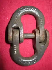 ANTIQUE VINTAGE HAMMERLOCK #375 3/8" IRON SHACKLE LOG CHAIN SPLICE PIN TYPE LINK