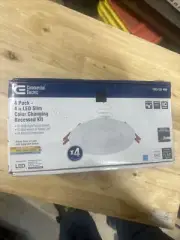 (4) pack Commercial Electric 4 in Selectable Canless Recessed Integrated LED Kit