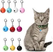 10 Pcs Cat Dog Collar Bells, Jingle Bell for Cat Collar, Dog Collar Charms, Colourful Pet Small Bells with Clasps, Pet Collar Accessories, Festival Party DIY Crafts Decoration for Dog Cat Pet