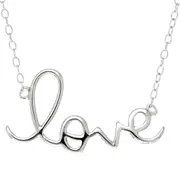 Script Love Logo Necklace In Sterling Silver, 18"