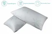 Cool Bamboo Pillow 2 Pack Adjustable Shredded Memory Foam Pillow Queen