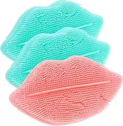 PLAFOPE 3pcs Silicone Facial Brush Set Men's Face Scrubber Exfoliating Face Cleansing Tool Gentle Facial Cleansing Brush for Silicone Random Color