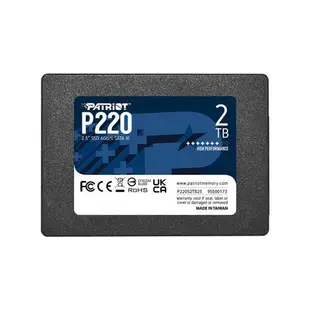 PATRiOT美商博帝 P220 SSD固態硬碟 2.5吋 SATA3 2TB 固態硬碟 2T