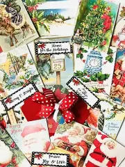 Christmas Scrapbook Christmas Junk Journal Kit Paper, Tags Quotes Ephemera #XT25