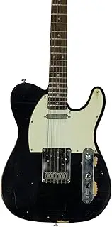 Sawtooth ET Relic Electric Guitar, Black with Aged White Pickguard, With Pro Series Gig Bag