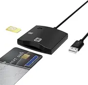 USB Smart Card Reader | Plug and Play ID Chip Card Reader - Portable Computer Accessories, Electronics Supplies for Adults