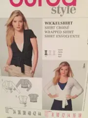 Burda Sewing Pattern 7107 Ladies Misses Wrapped Shirt Size 8-18 Uncut