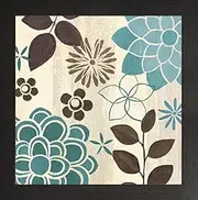 Frame Company Watson Range Abstract Garden Blue II by Veronique Charron, Photo Frame - 5 x 5 Inches, Black