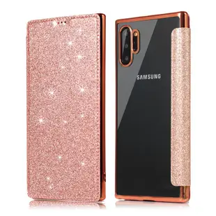 Samsung S10+ S10 S10e S9+ S9 S8+ S8 S7 edge 保護套亮片無磁側翻蓋手機套皮套