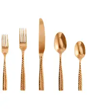 Fortessa Lucca Faceted 18/10 Rose Stainless Steel 20pc Flatware Set