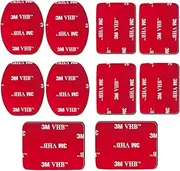 micros2u Double Sided 3M Sticky/Adhesive Pads (10 Pack) for GoPro Hero. 4 x Flat, 6 x Curved.